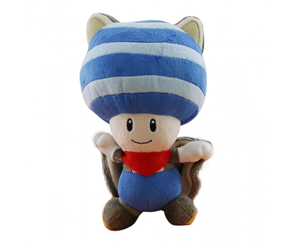 Super Mario Plush Flying Squirrel Toad 8" Blue Plushy (Nintendo)