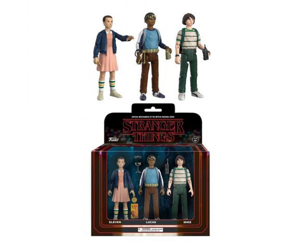 Action Figure - Toy - Stranger Things - Eleven - Lucas - Mike - 3 pk Action Figure - Toy - Stranger Things - Eleven - Lucas - Mike - 3 pk