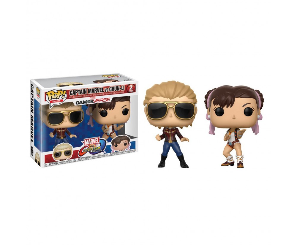 POP - Toy - Vinyl Figure - Marvel vs. Capcom 2Pk - Captain Marvel vs. Chun-Li