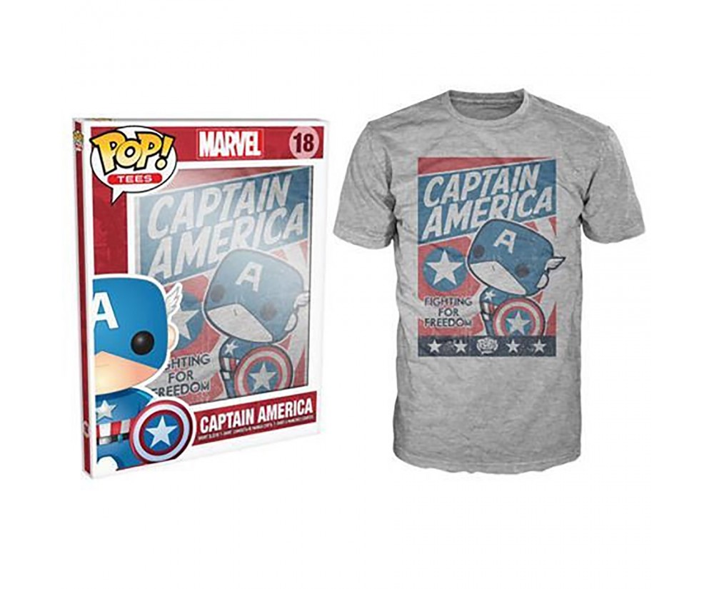 Funko - Novelty - T-Shirt - POP - Size XL - Captain America - Fight For Justice Funko - Novelty - T-Shirt - POP - Size XL - Captain America - Fight For Justice