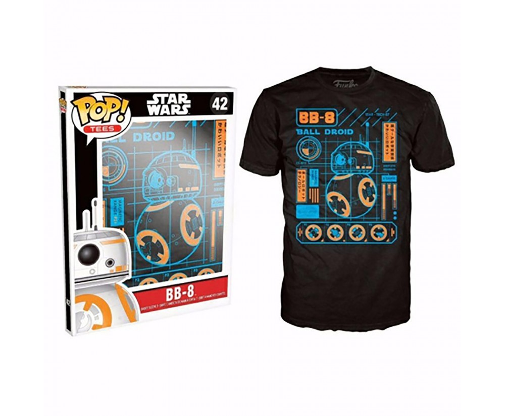 Funko - Novelty - T-Shirt - POP - Size XL - Star Wars Episode 7 - BB-8 Blueprint Funko - Novelty - T-Shirt - POP - Size XL - Star Wars Episode 7 - BB-8 Blueprint