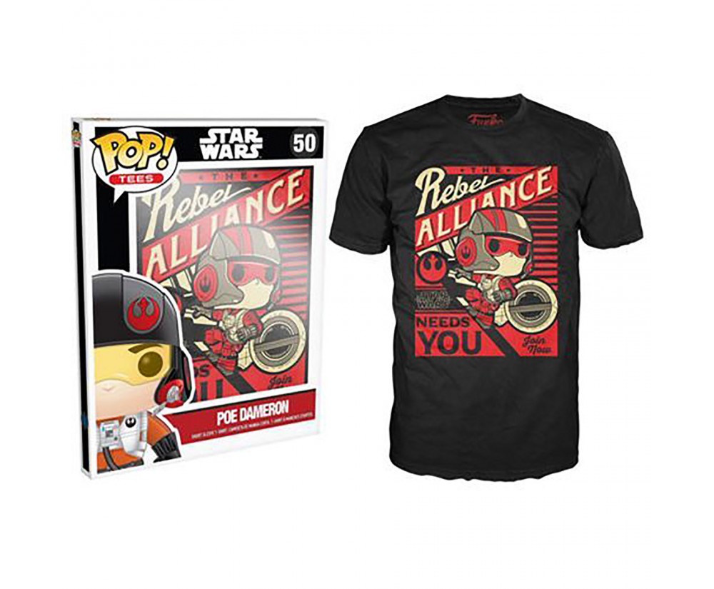 Funko - Novelty - T-Shirt - POP - Size Medium - Star Wars Episode 7 - Poe Propaganda