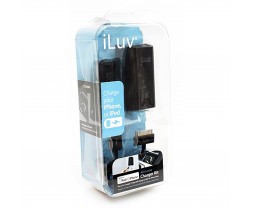 Charger - iPod/iPhone - Compact USB Power Charger - Duo with Sync Cable (iLuv)