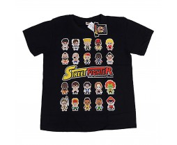 Street Fighter Mini Characters Black T-Shirt Medium Lineup