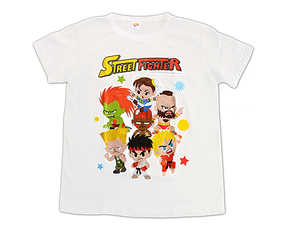 Mini Street Fighter Characters T-Shirt Medium White