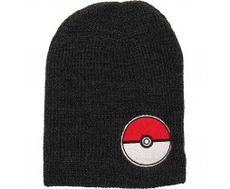 Hats - Novelty - Pokemon - Poke Ball Black Slouch Beanie