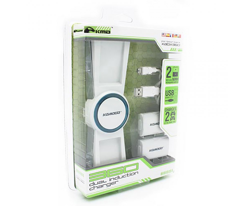 Xbox 360 Controller Battery Induction Charger in White by Komodo