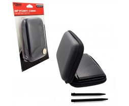 Case - 3DS - Airfoam Case & Dual Stylus Pen Set - DSi/DSL Compatible (Black) (KMD)