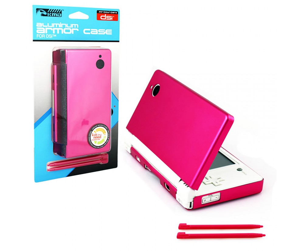 Pink DSI Aluminum Case&Dual Stylus Set