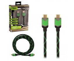 Black/Green 8 ft (KMD) - Monster Style HDMI High Speed Cable SST Series Nylon Mesh Gold Plated