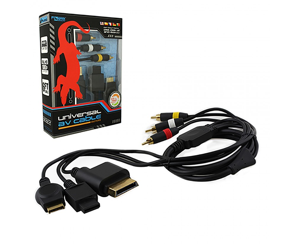 6ft Gold Plated - Universal AV Cable Works Wii 360 PS2 PS3
