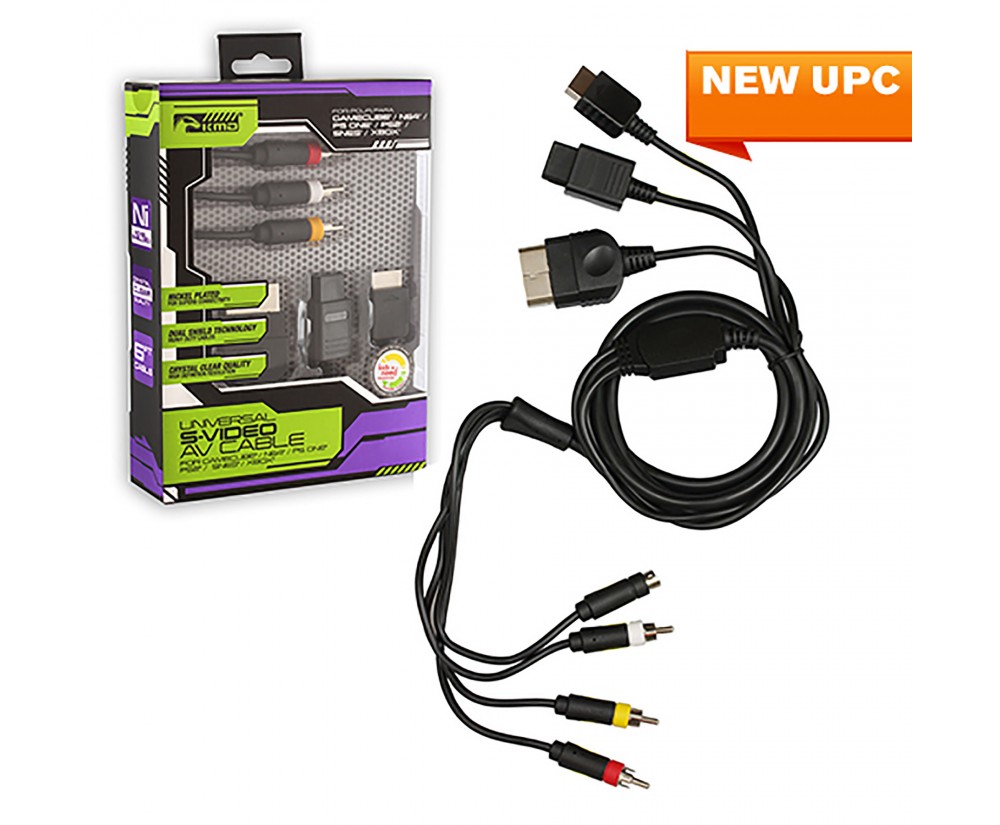 Cable - Universal - S-Video AV Cable - Xbox PS2 PS1 Gamecube N64 SNES Compatible (KMD) Cable - Universal - S-Video AV Cable - Xbox PS2 PS1 Gamecube N64 SNES Compatible (KMD)