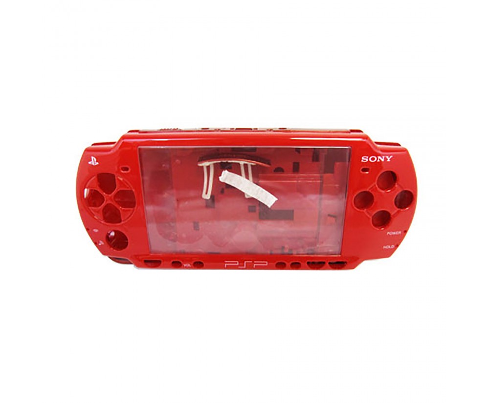 Repair Part - PSP 2000 - Full Housing Shell - FULL SET - Red (Third Party)