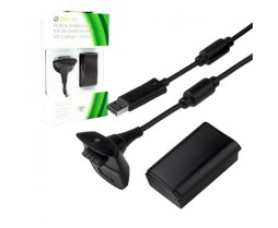 Charger Xbox 360 Play n' Charge Kit Black Microsoft - Charger Xbox 360 - Play n' Charge Kit - Black (Microsoft)