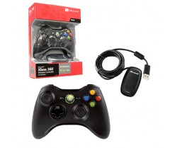 Controller - Xbox 360 - Wireless - Controller plus Receiver - EU Version - Black (Microsoft)