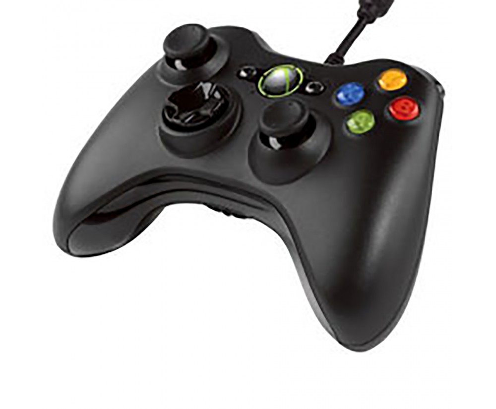 Controller - Xbox 360 - Wired - Refurbished - Black (Microsoft)