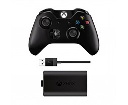 Controller - Xbox One - Wireless - Refurbished - Controller with Play and Charge Kit (Microsoft)