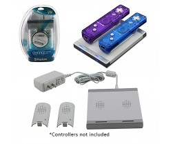 Charger - Wii - Dual Charge Station - With Two Batteries - Compatible with Motion Plus - White (Psyclone)