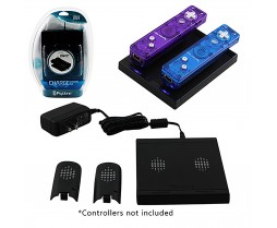 Charger - Wii - Dual Charge Station - With Two Batteries - Compatible with Motion Plus - Black (Psyclone)