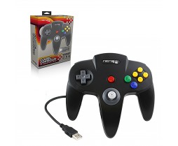 Controller - PC - Wired - N64 Style - USB Controller for PC&Mac - Black (Retrolink)