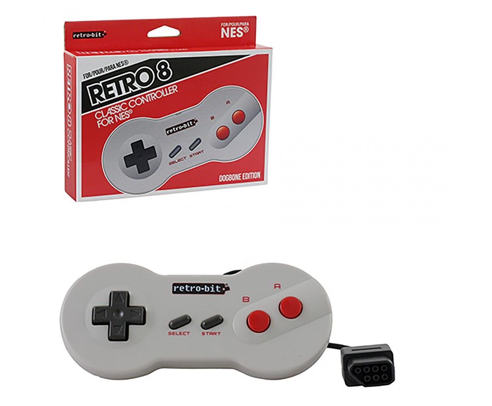 Controller - NES - Wired - Dogbone Style Shape (Retro-Bit) Controller - NES - Wired - Dogbone Style Shape (Retro-Bit)