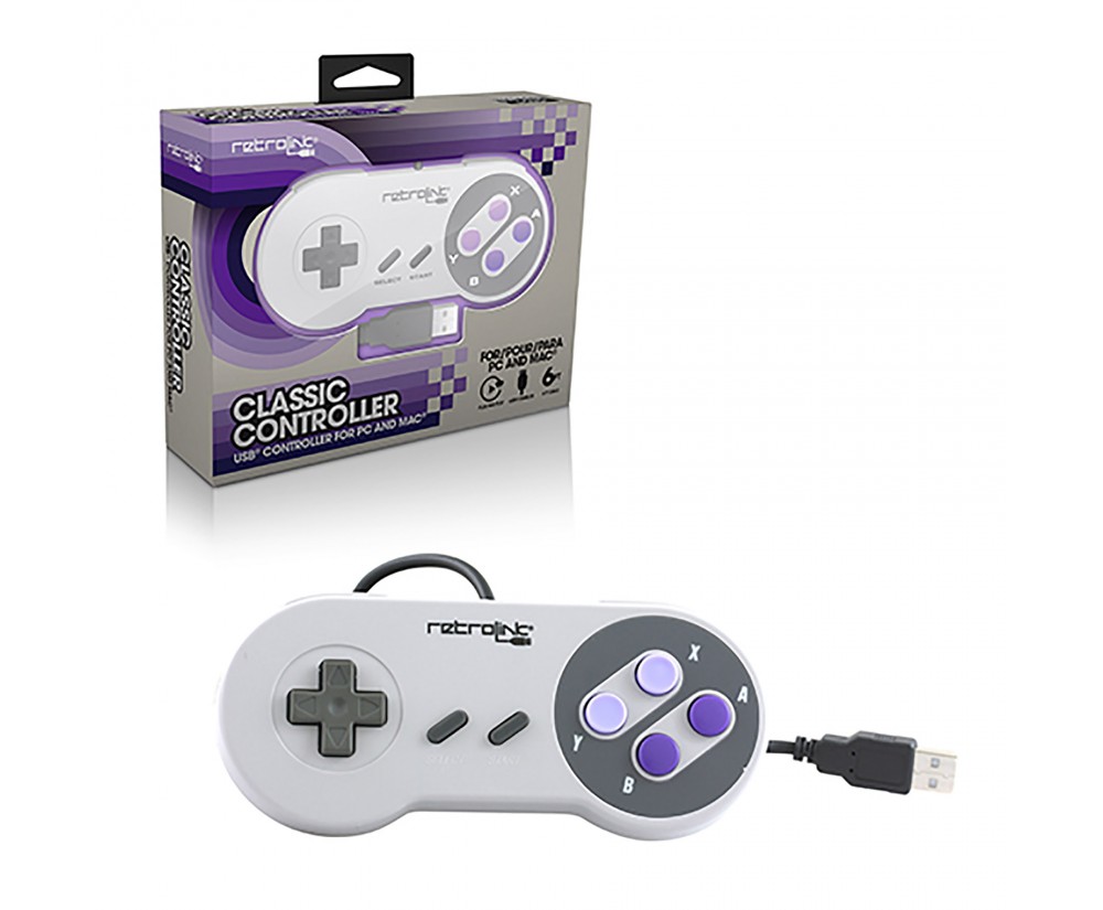 Controller - SNES - Wired - PC USB Compatible - Classic Style (Retrolink)