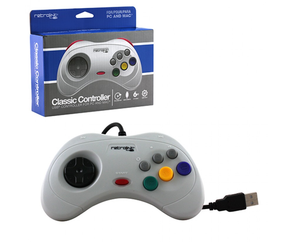 Controller - Saturn - Wired - PC USB Compatible - Grey (Retrolink) Controller - Saturn - Wired - PC USB Compatible - Grey (Retrolink)