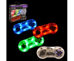 Super Nintendo Style USB Controller for PC & MAC - PC USB Wired SNES Controller - Blue/Red/Green LED