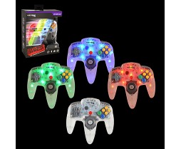 Controller - PC - Wired - N64 Style - USB Controller for PC&MAC - Blue/Red/Green LED - On-Off Switch (Retrolink)
