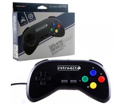Controller - SNES - Wired - Super Retro RDP - Single Pack - Black (Retro-Bit)