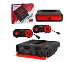 3 in 1 NES/SNES/Genesis Red & Black - Super Retro Trio Console