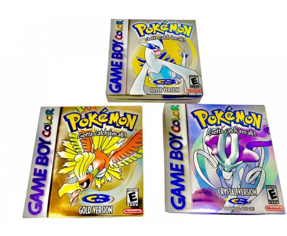 Pokemon Gold Silver & Crystal* - Gameboy Color Pokemon Games Boxed