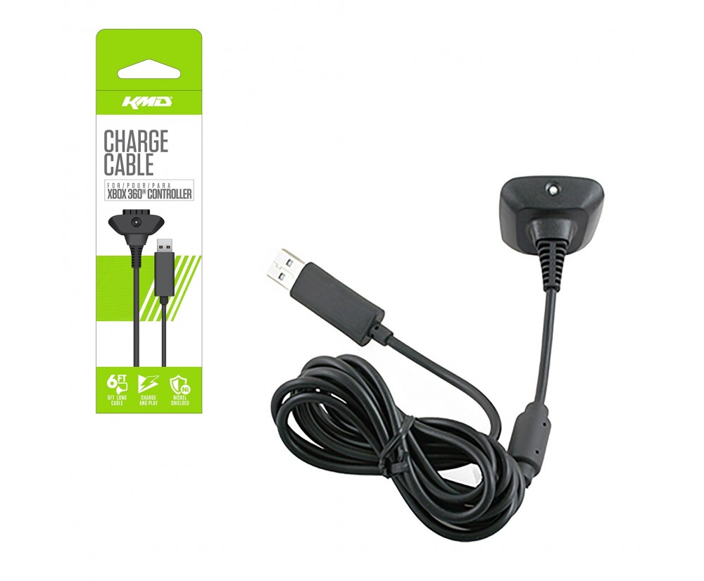 Xbox 360 Charger Charge Cable Black (KMD)