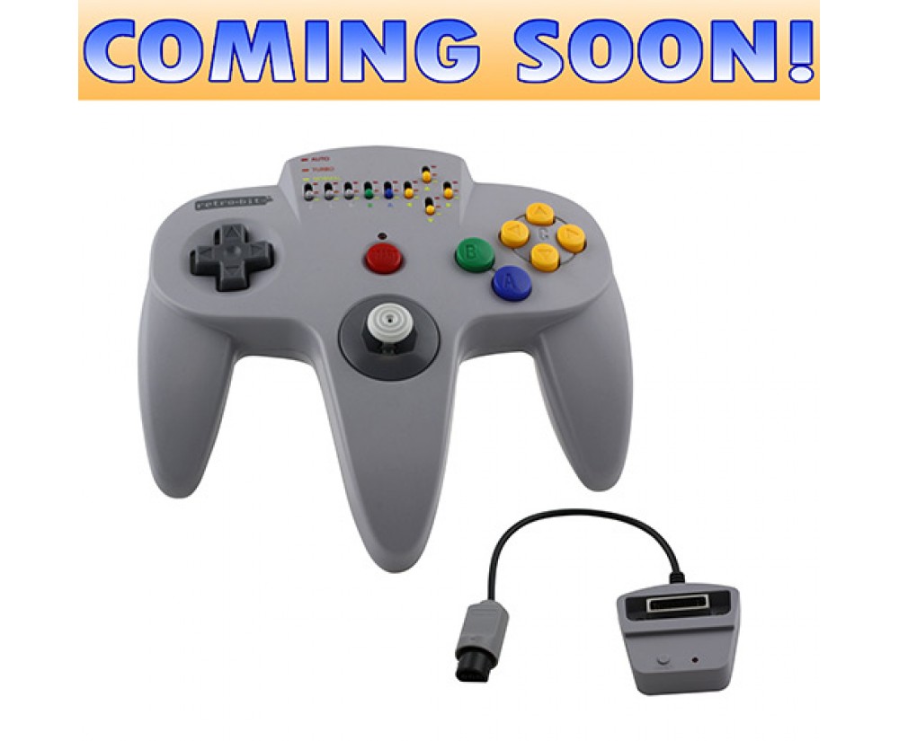 Nintendo 64 Wireless Pad - N64 Retro Controller Wireless Turbo Grey