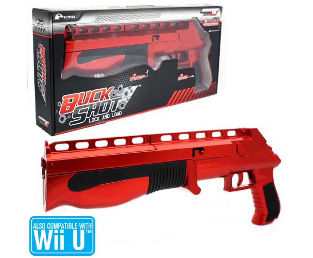 Nintendo Wii Buckshot Shotgun Red Pump Action Rifle