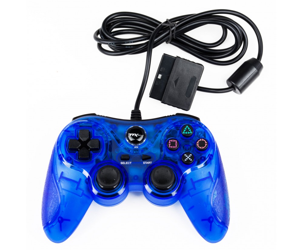 Controller - PS2 - Wired - New - Similar functions of DualShock 2 - Clear Blue (TTX Tech) Controller - PS2 - Wired - New - Similar functions of DualShock 2 - Clear Blue (TTX Tech)
