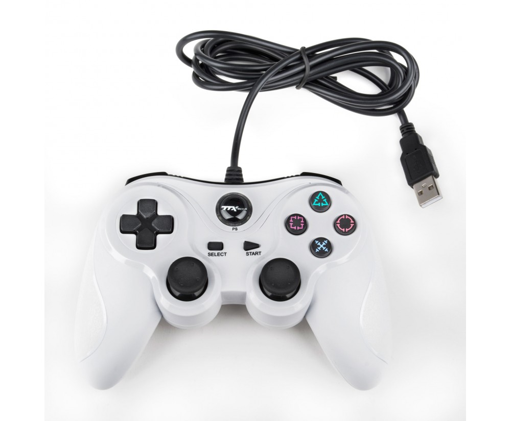 Controller - PS3 - Wired - USB Controller - PC Compatible - White (TTX Tech) Controller - PS3 - Wired - USB Controller - PC Compatible - White (TTX Tech)