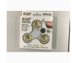 Fidget Spinner - Novelty - Standard Spinner - White w/ Gold Bearing