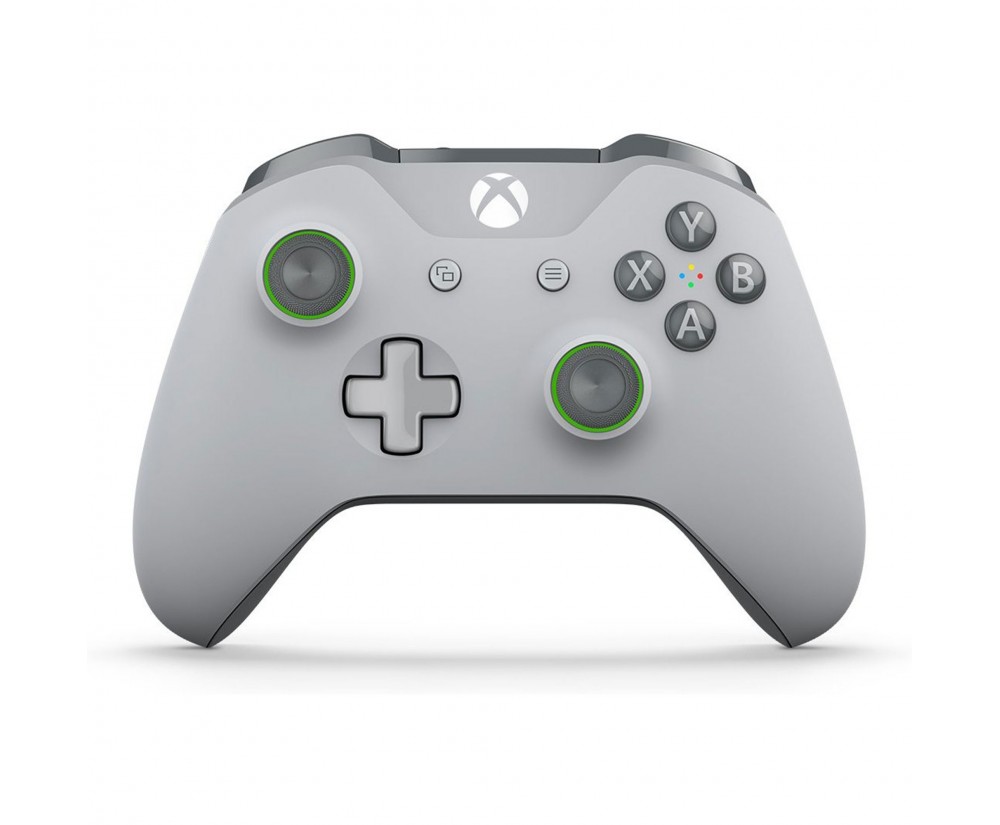 Controller - Xbox One S - Wireless - 3.5mm - Grey/Green (Microsoft)