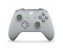 Controller - Xbox One S - Wireless - 3.5mm - Grey/Green (Microsoft)
