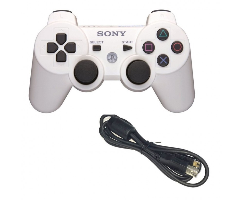 White PS3 Dualshock 3 - White Dualshock 3 Controller White PS3 Dualshock 3 - White Dualshock 3 Controller