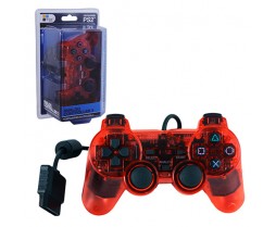 PS2 Controller Wired Similar Dualshock 2 Clear Red Playstation 2
