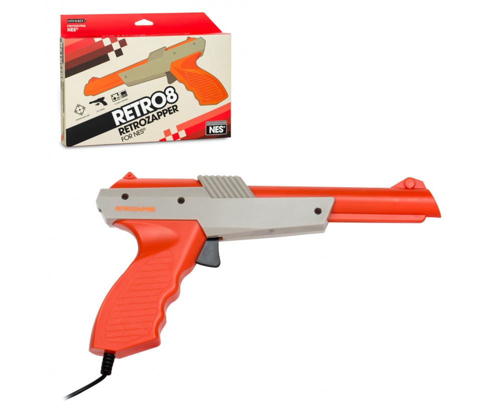Controller - NES - Wired - 8-Bit - RetroZapper Gun - Grey/Orange (Retro-Bit) Controller - NES - Wired - 8-Bit - RetroZapper Gun - Grey/Orange (Retro-Bit)