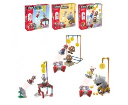 Toy Building Set Super Mario Enemy Assortment Series 1 4 Pack (1 Each Of Stacked Goombas Dry Bones Reznor And Bone Piranha Plant) (nintendo)