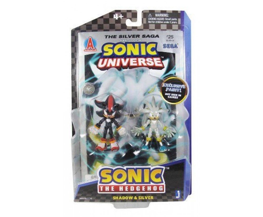 Shadow and Silver Figurines Pack with The Silver Saga Comic Series - Sonic the Hedgehog - Brand New