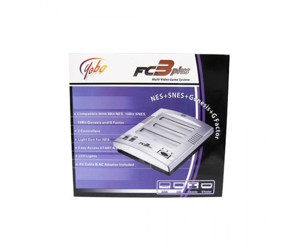 Universal Console FC3 Plus 3in1 System NES/SNES/Genesis Silver